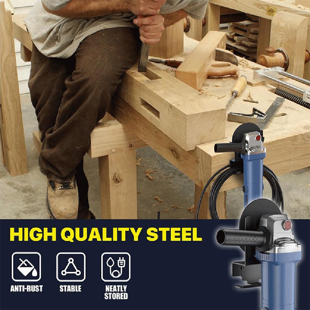 2Pcs Angle Grinder Holder Polisher Holder Storage Rack Wall Mounted Bracket for Homes Shops Workbenches Hand Sander Tool