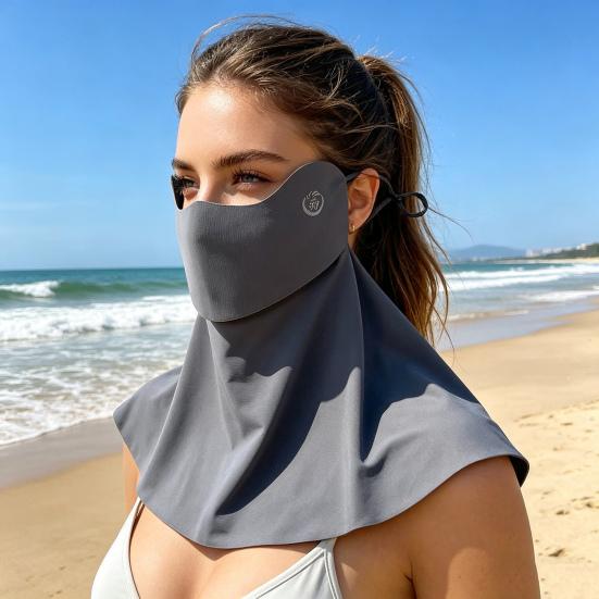 Face Guard Breathable Ice Silk Cooling Full Face Neck Cover Sun Protection Face Shield Outdoor Activities Summer Face Guard