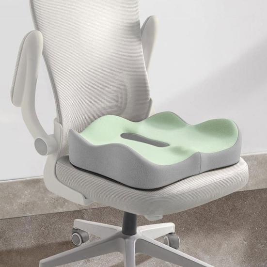 Coussin d'Assise avec Dossier Séparé Coussin en Mousse à Mémoire de Forme avec Soutien Dorsal Coussin de Chaise de Bureau pour Soulagement de la Sciatique Soutien Lombaire Utilisation pour Voyage en Voiture