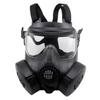 H World Shopping Tactical Airsoft Paintball Full Face Protective Dual Fan Mask M50 Black