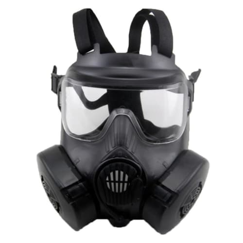 H World Shopping Tactical Airsoft Paintball Full Face Protective Dual Fan Mask M50 Black