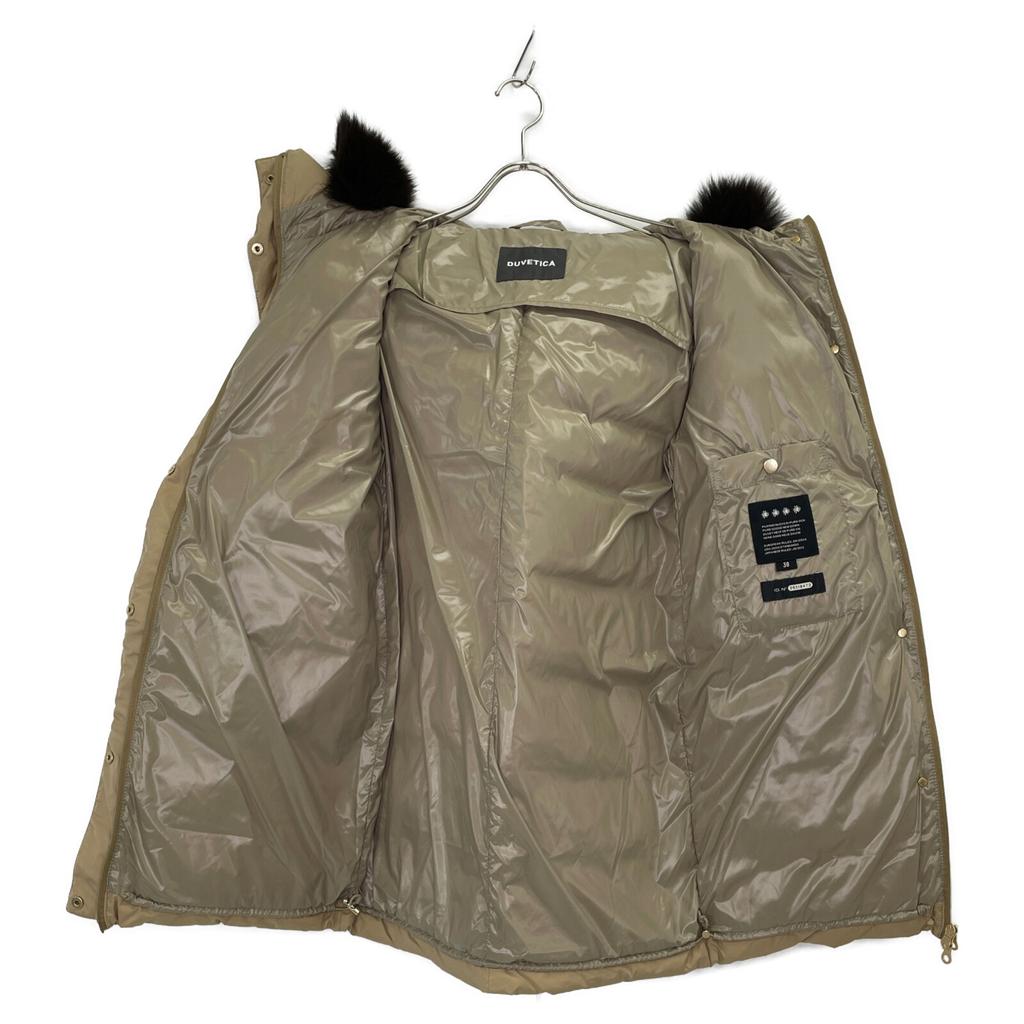 DUVETICA Brown DONNA Fur Hooded Down Coat Coat 38 beigeUsed