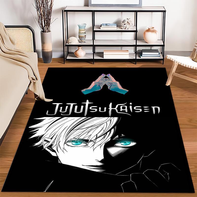 Anime Rug with Jujutsu Kaisen Design, Gojo Satoru Illustration Carpet Suitable for Use As an Anti-slip for Living Room Bedroom Sofas