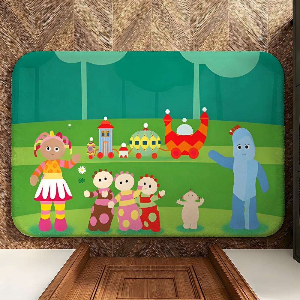 Cartoon I-In the Night G-Garden Floor Mat Soft Flannel Floor Mat  Suitable for Entryways, Living Rooms, Bedrooms, and Bathrooms