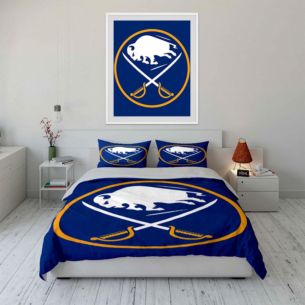 Buffalo Logo Blue Bedding Set Bedding Duvet Cover Set Duvet Cover Pillowcases (1 * Duvet Cover 2 * Pillowcases, without duvet insert)
