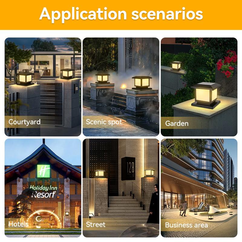LED Solar Light Pillar  Waterproof Solar Lantern Lights Outdoor Remote Control For Garden Decoration Fence Pathway Decor Lamp