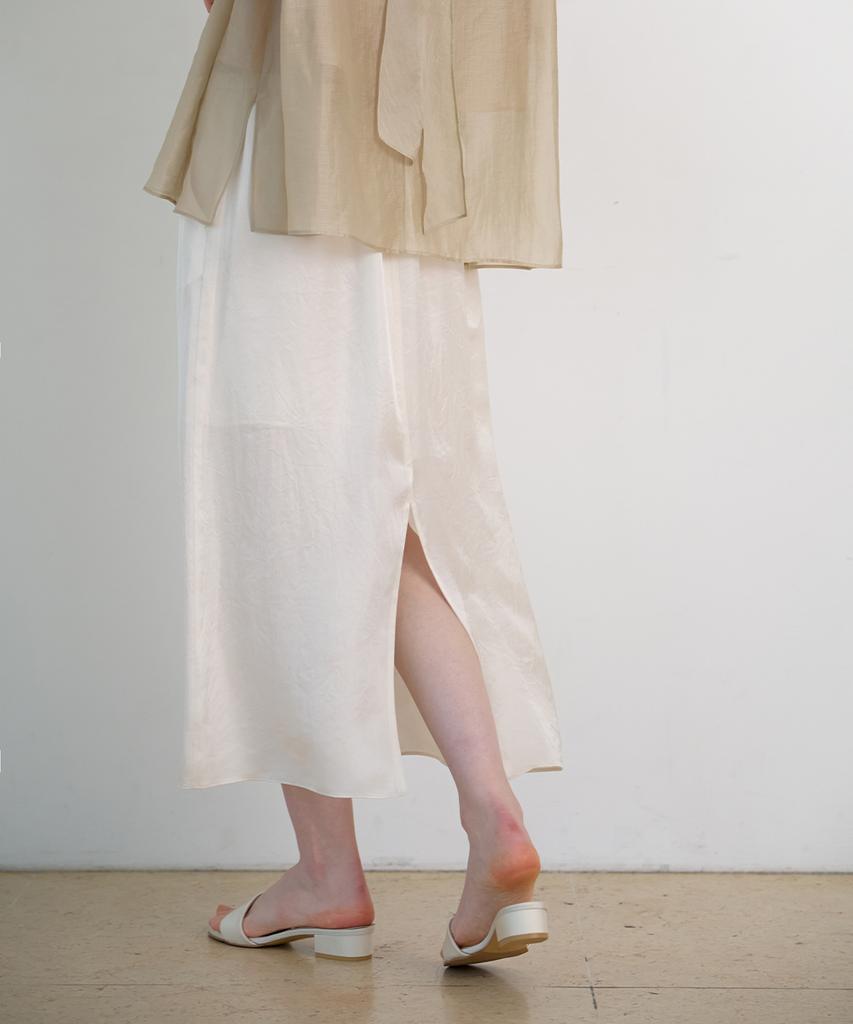 Biyul Glossy Elastic Skirt_2 Colors