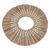 Seagrass Wall Mirror Hand Woven Decorative Round Seagrass Hanging Mirror for Entryway Bedroom Bathroom Original Color
