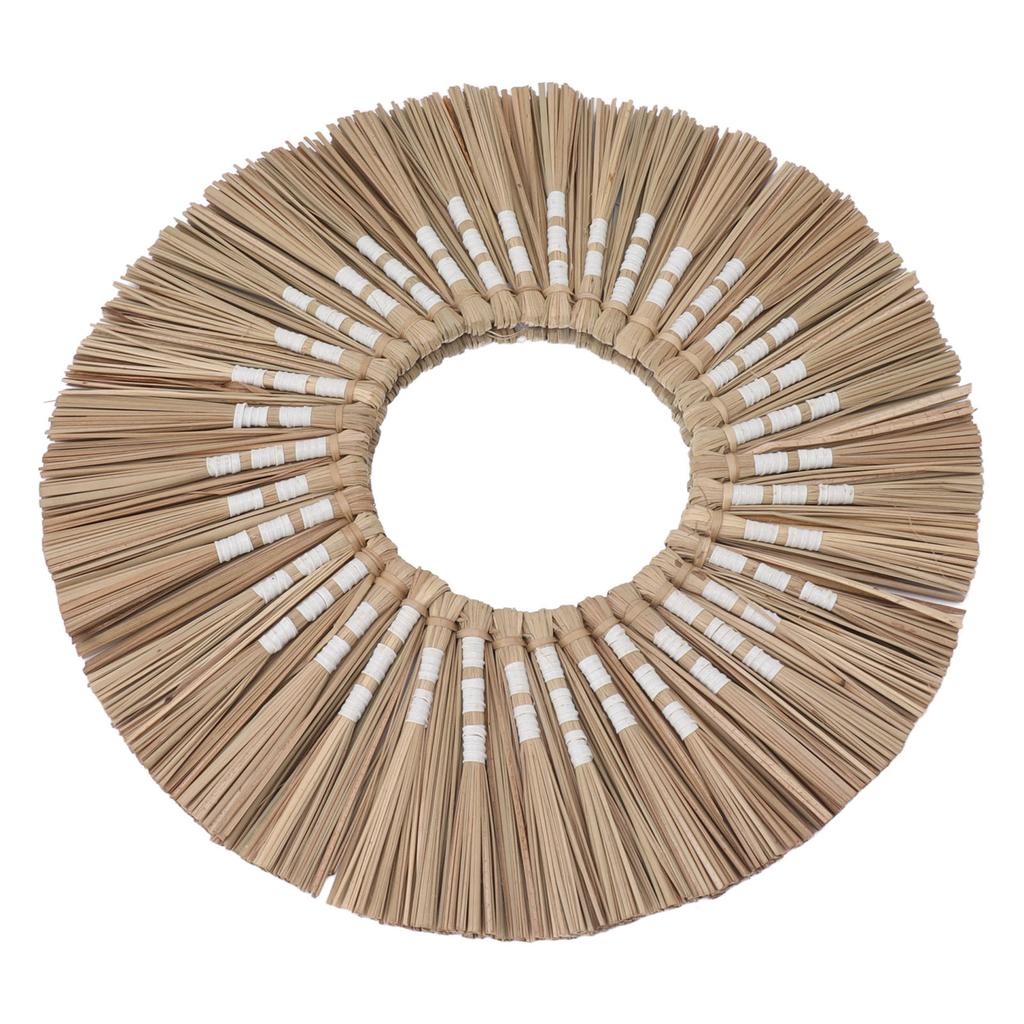 Seagrass Wall Mirror Hand Woven Decorative Round Seagrass Hanging Mirror for Entryway Bedroom Bathroom Original Color
