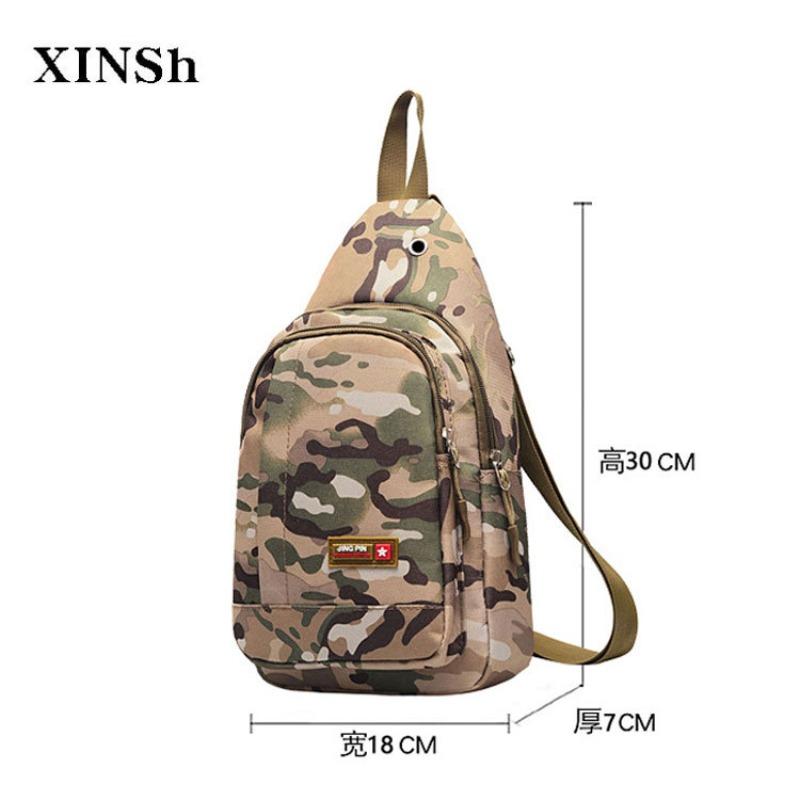 Camouflage Brusttasche Herren Umhängetasche Freizeit Sport Kleiner Rucksack Kopfhörerloch Herrentasche Crossbody Herrentasche