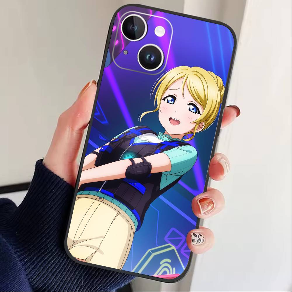 L-Love live-Ayase Eli Phone Case For iPhone 16,15,14,13,12,17,Pro Max,Plus Silicone Black Case