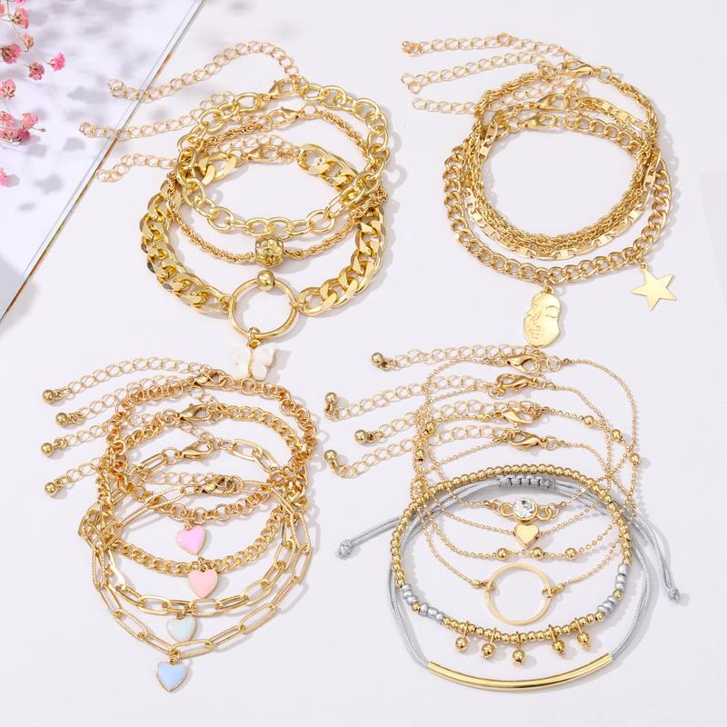 Náramek s přívěskem motýlek Prstencová spona Studentský náramek Elegantní žena Retro Temperament Náramek Set