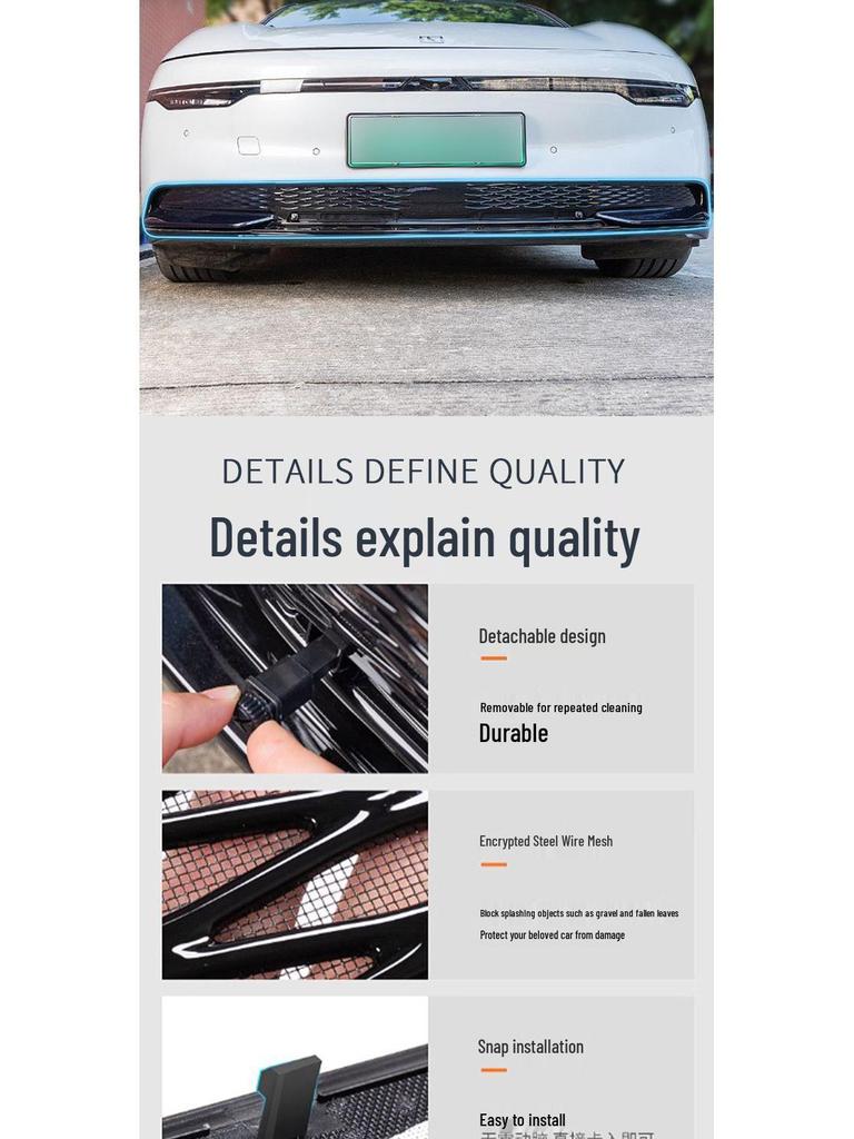 Zeekr 007 Odnímatelná přední mřížka Ochranná síť proti hmyzu a vodě