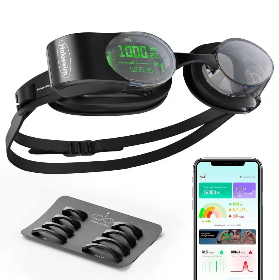 Original Holoswim 2 Pro Smart Swim Goggles,AR Real-Time Display, Data Tracking & Training Plans Swim Goggles, Nano Anti-Fog чёрный