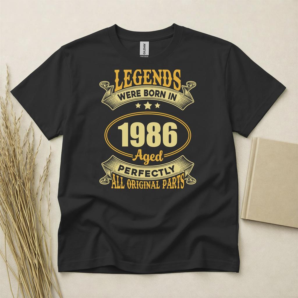 Le Leggende Sono Nati Nel 1986 Maglietta 40° Compleanno Anno Personalizzato Cotone Gildan