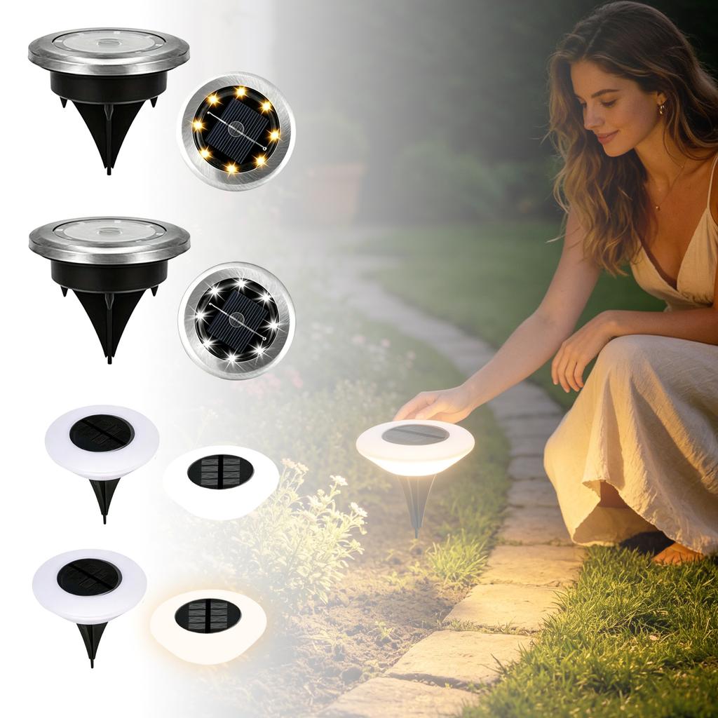 Solar Ground Lights Outdoor Waterproof LED Garden Pathway Lights Solar Powered Lawn Lamps for Yard Patio Walkway Decoration
