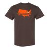 Cleveland USA Script - Football Team Colors Sports T-Shirt - Dark Chocolate