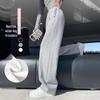 Women's Gray High-Waisted Petite Wide-Leg Sweatpants - Spring 2025 Style