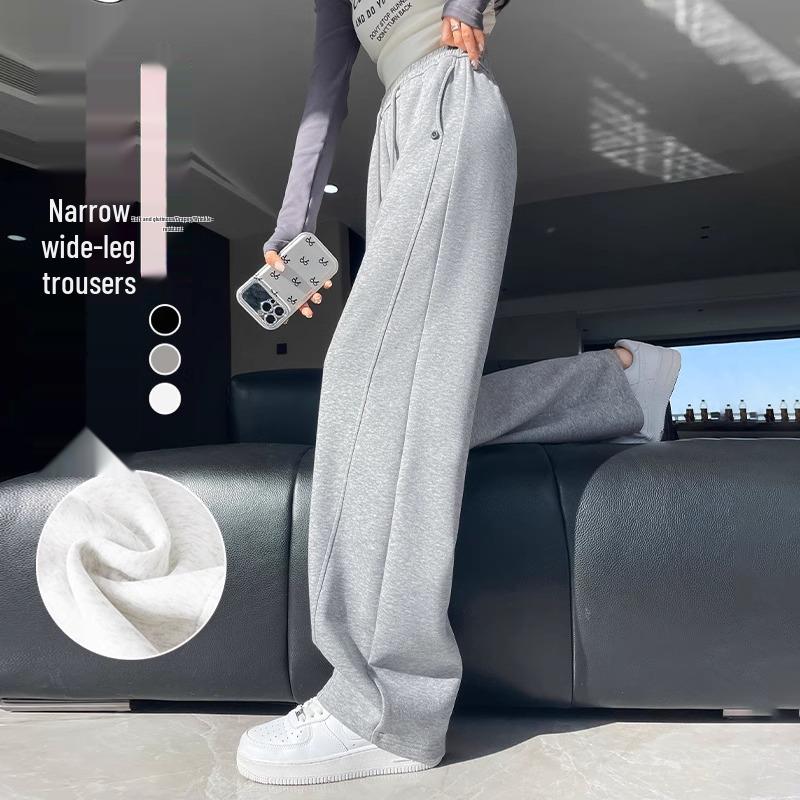 

Women s Gray High-Waisted Petite Wide-Leg Sweatpants - Spring 2025 Style S