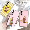 Monkey C-Curious George Phone Case Black Silicone Soft For Samsung Galaxy A73,A72,A71,A70,A53,A52,A51