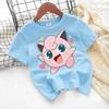 T-shirt with Pokémon Jigglypuff print for summer 2026, loose 100% cotton T-shirt for travel, games, and Y2k sports