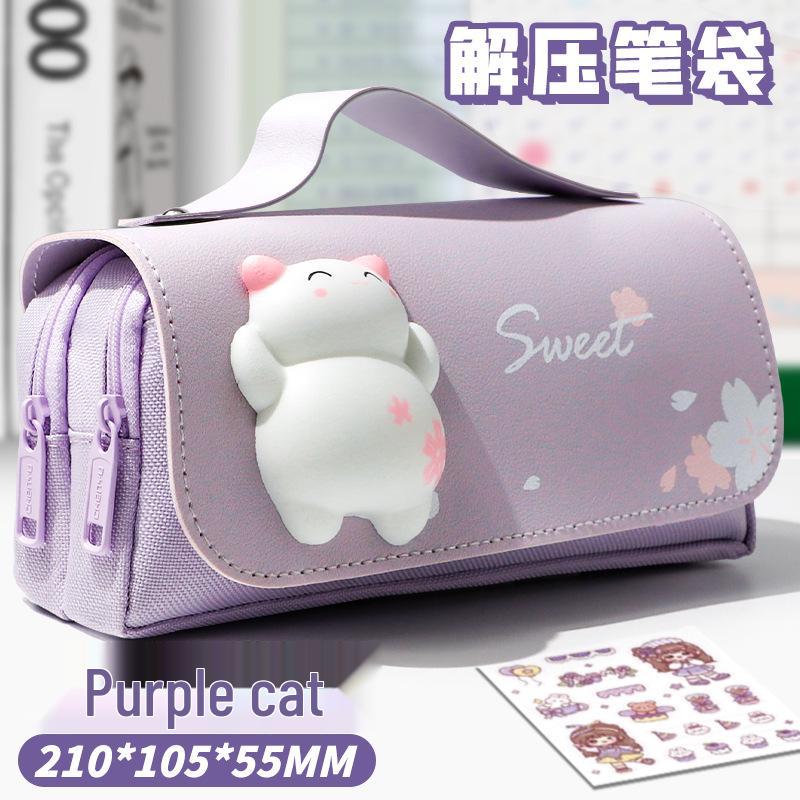 Extra velké pouzdro na tužky kapybara 2025 - Roztomilá papírnická krabička pro dívky