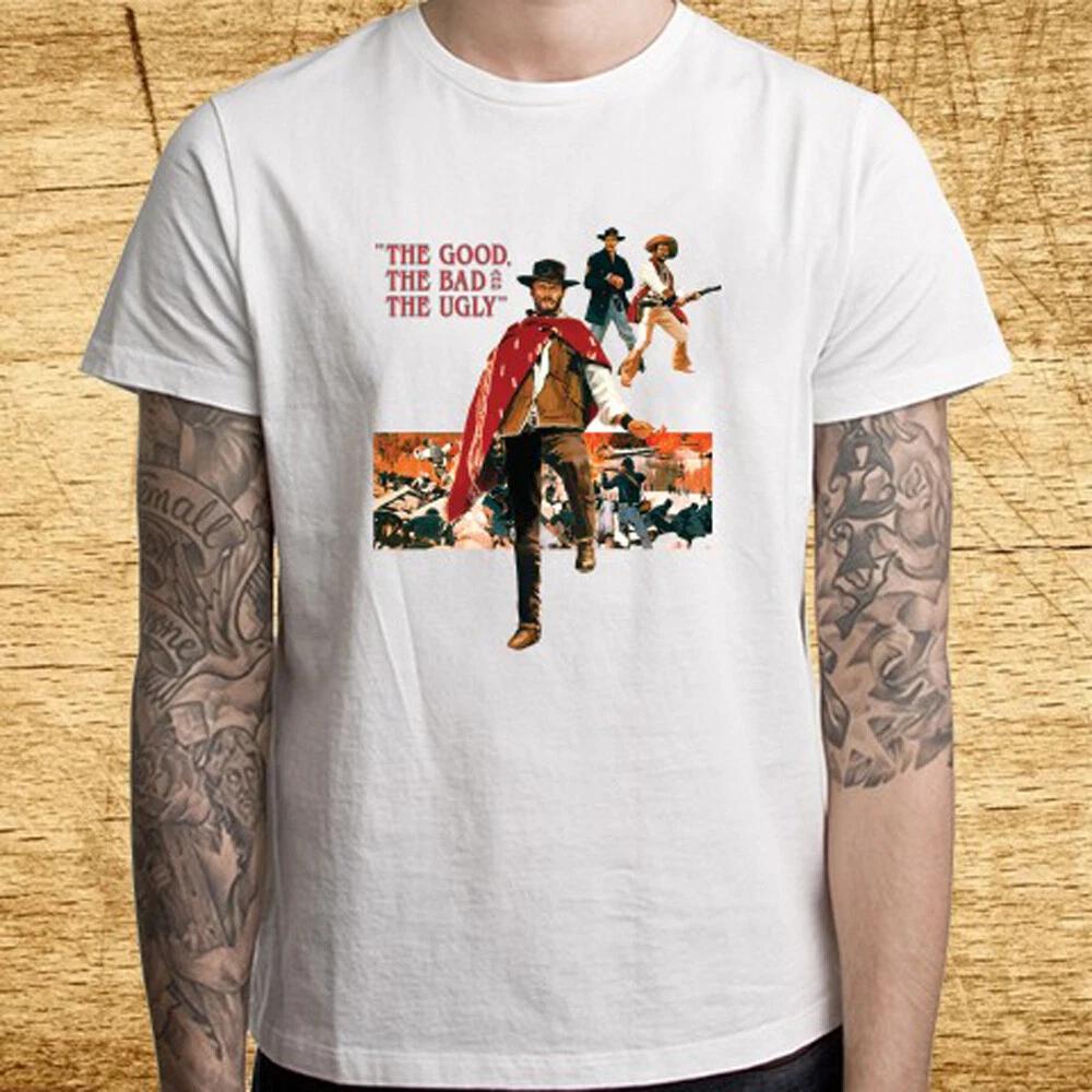 The Good The Bad and The Ugly Retro Movie Men s White T-Shirt Tee Top Unisex S