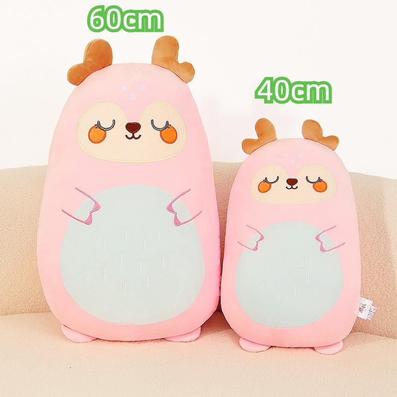 40/60cm Kreslená Zvířátka Plyšová Hračka Vycpaná Kawaii Mačkací Polštář Hroch Panda Medvěd Dino Kočka Jelen Prase Kachna Dekorativní Dárek