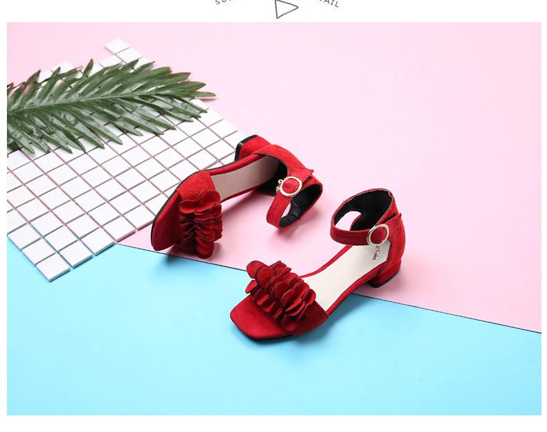 Summer 2024 Girls' High Heel Korean Style Sandals – Roman Princess Shoes for Little and Big Kids