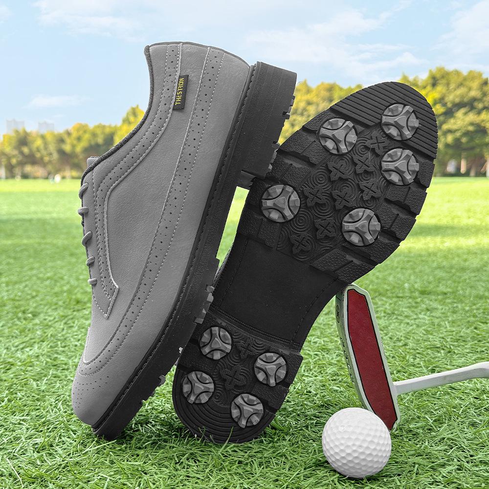 Men's Large Non-slip Spiked Golf Shoes, Size 39-49, Black/White Comfortable Training Footwear