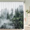 Scenery 3D Bathroom Curtains Natural Landscape Printed Shower Curtains With Hooks Home Decoration Waterproof Fabric Bath Screen