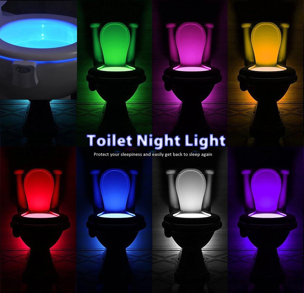 Smart PIR Motion Sensor Toilet Seat Night Light 8 Colors Waterproof Backlight For Toilet Bowl LED Luminaria Lamp WC Toilet Light