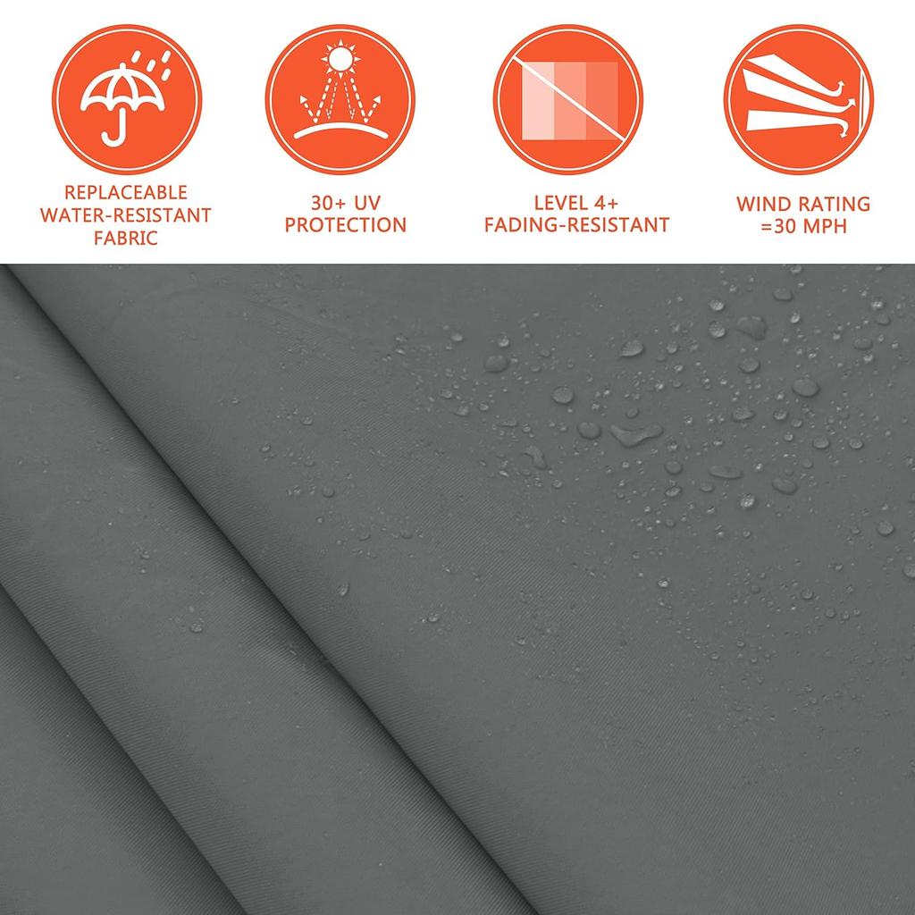 12'x10' Retractable Patio Awning Sun Shade Cover, Outdoor Shelter for Deck with Manual Crank, 120in Projection