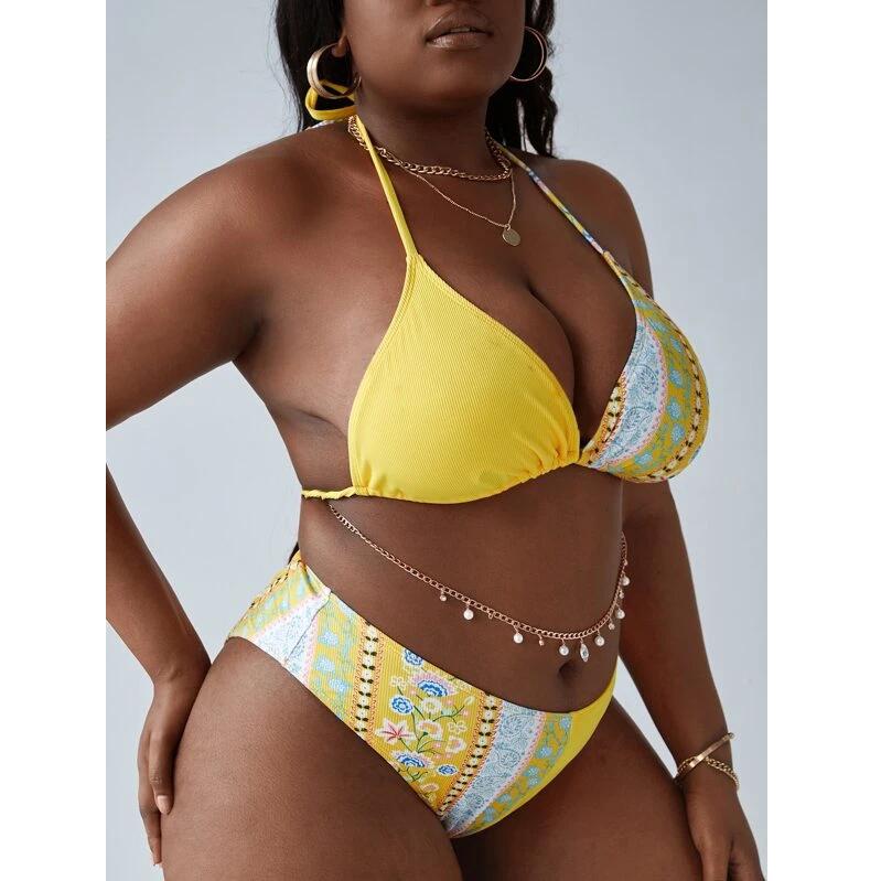 Compre Conjunto de Biquíni Plus Size Feminino Sexy Duas Peças