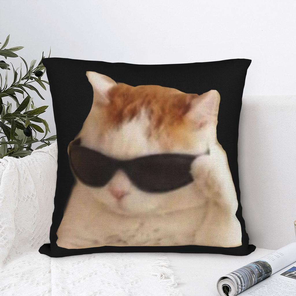 Smiling Beluga Cat Meme Pillowcase Printing Polyester Cushion Cover Decorative Funny Kitten Pillow Case Cover Home Wholesale