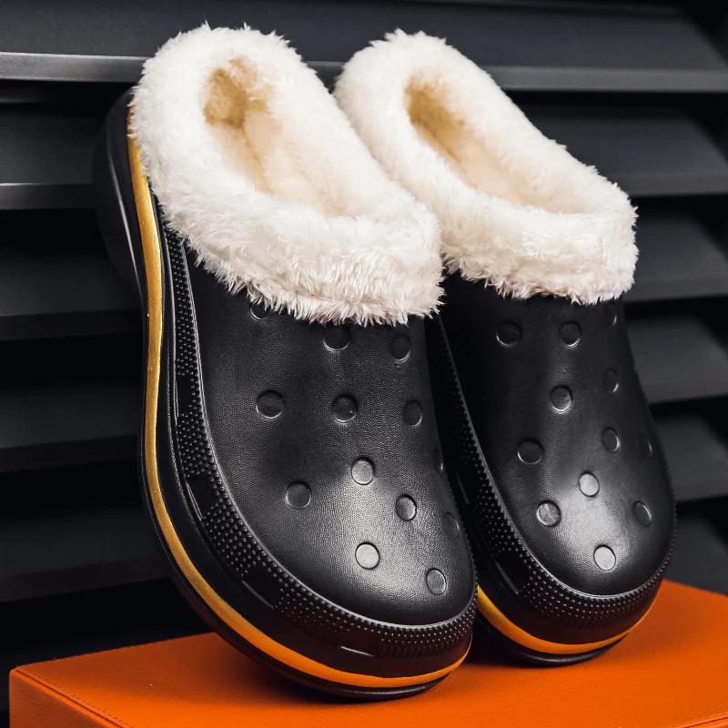 

Slippers Men s Home Winter Cotton Eva Slipper For Men Trendy All-match Keep Warm Soft Lightweight Explosive Style Mans Shoes