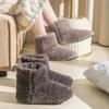 Fashion Warm Faux Fur Slippers Women Men Winter Shoes Indoor Home Soft Plush Footwear Solid Color Girls Boys House Floor Fluffy Boots