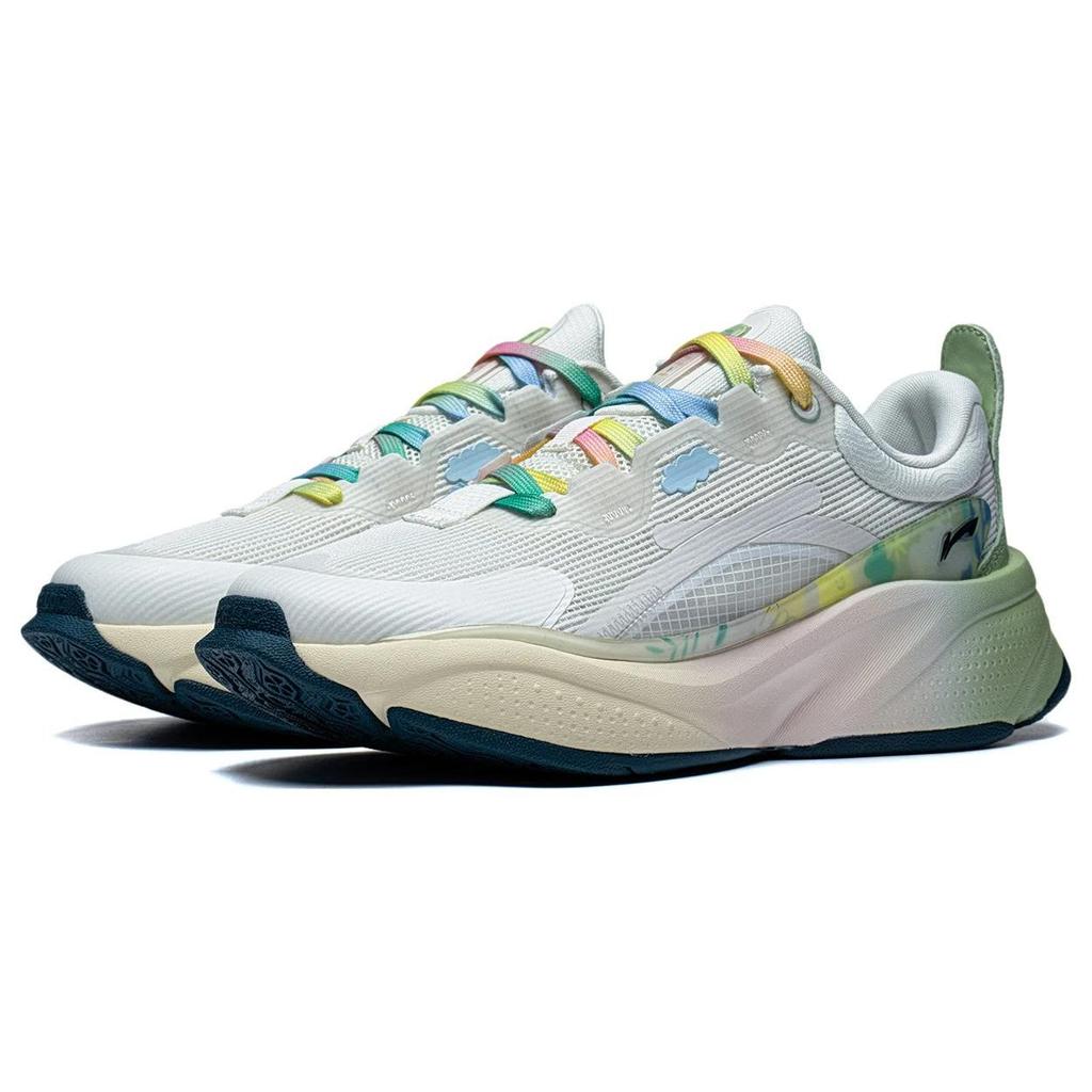 Li Ning Soft Shock Absorbing Wear Resistant Low Top Casual Shoes Women Shoes Gray Green AGLT052-8