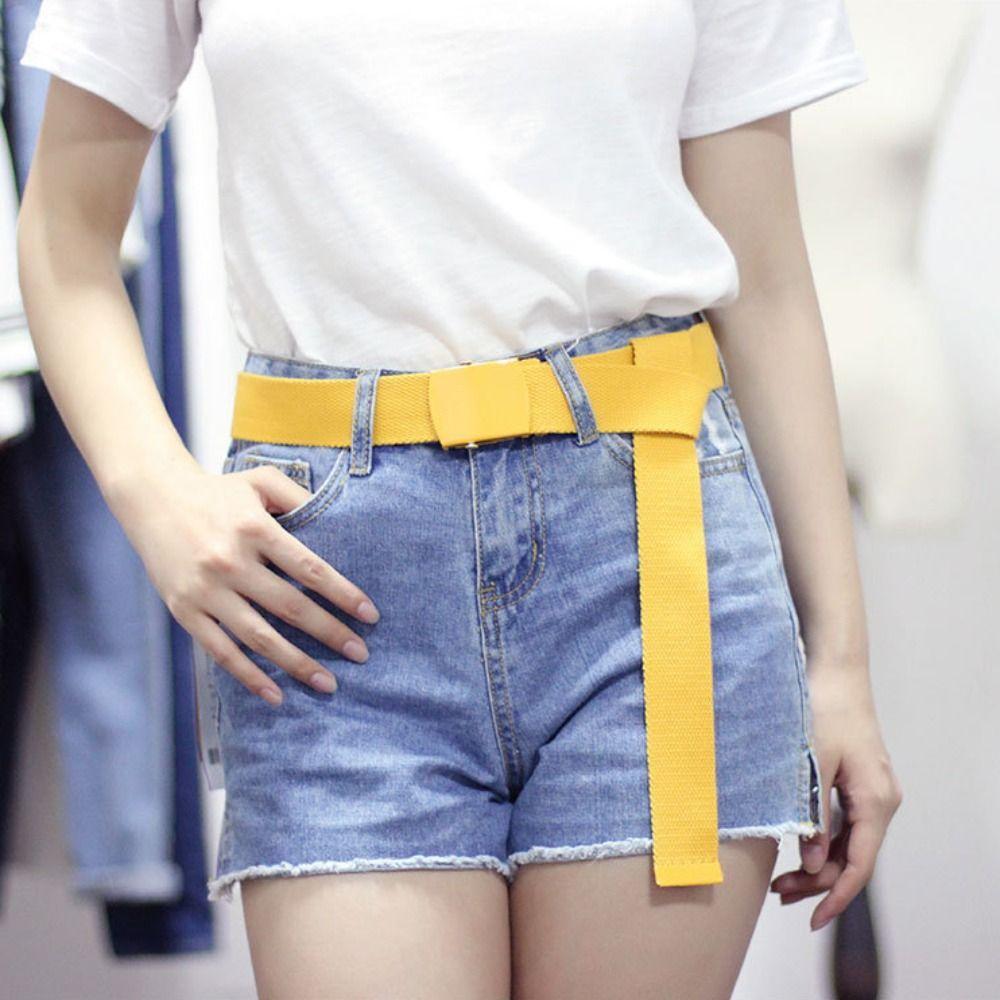 Wide Side Women Nylon Belt Canvas Jeans Decoration Elegant Man's Waist Belt Ladies/Girls