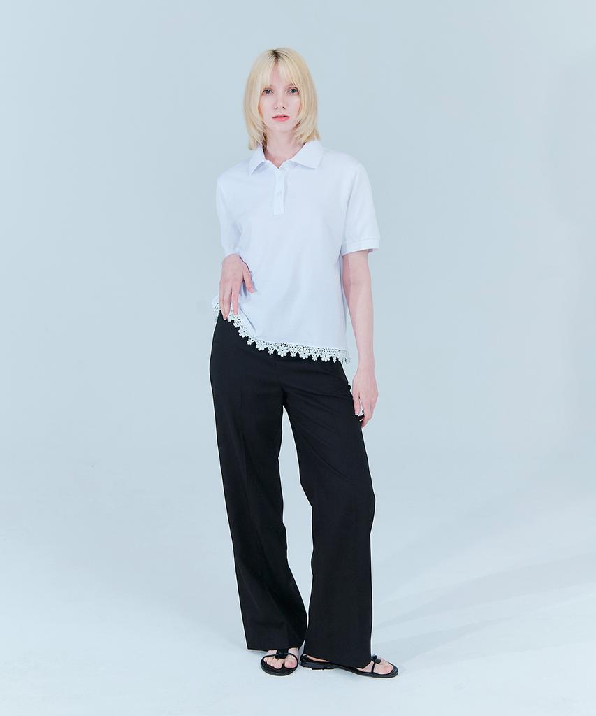 We Love Lace Polo Shirt_White