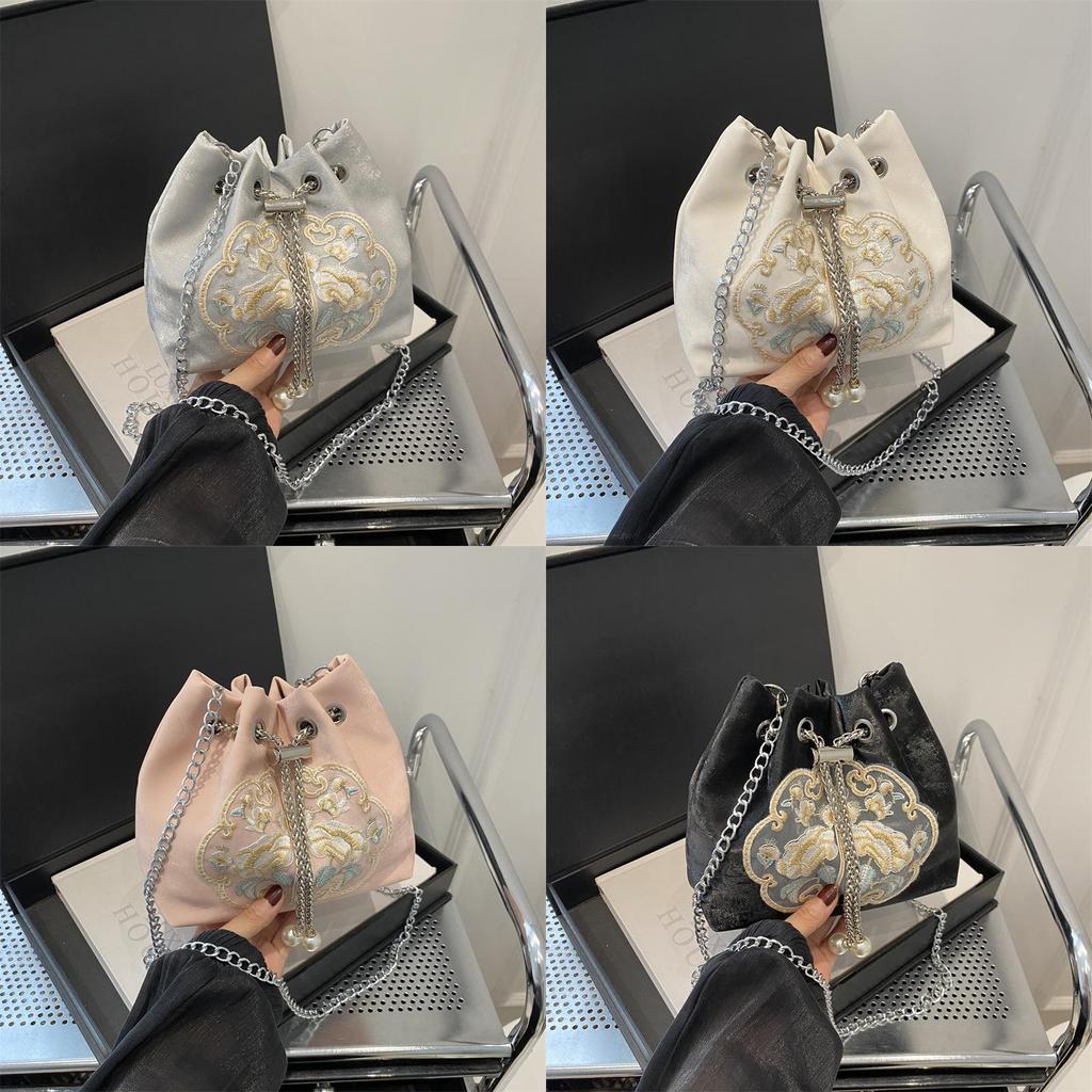 Modern Chinese Water Bucket Bag For Women With Pu Material Chain Crossbody For Casual Outings