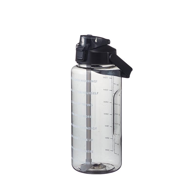 2000ml Stylish Women's Water Bottle with Straw & Scale - Portable for Outdoor & Sports