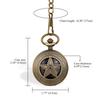 JEWELRYWE Star Pocket Watch Automatic Skeleton Roman Analog Pendant Watch Antique Style Alloy Perfect for Coming-of-Age Day, Birthday, Anniversary, Ch