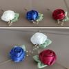 Artificial Rose Flower Set Elegant Silk Rose Boutonniere In Various Color for Wedding Ceremony and Parties