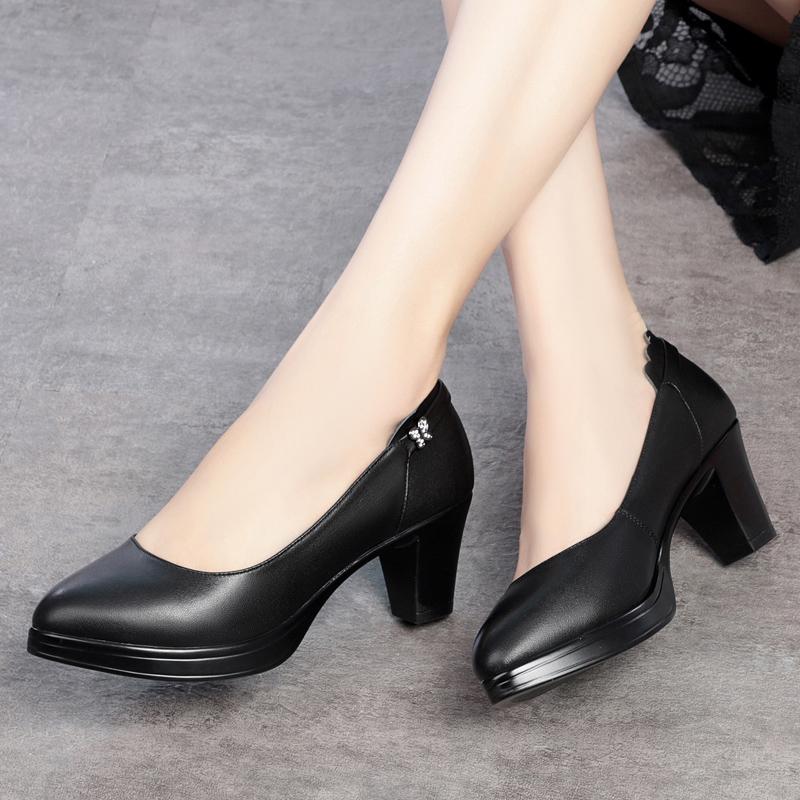 Fashion AIYUQI Women Shoes High-heel New Genuine Leather Women Formal Shoes Large Size 41 42 43 Platform Women's Office Shoes