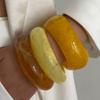 SHIXIN New Fashion Orange Yellow Resin Acrylic Thick Bangle Bracelets for Women Punk Irregular Large Wide Bangle Lady Jewelry