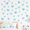 Cute Aesthetic Girly Mint Green Heart Wall Stickers, Self-Adhesive Decor for Bedroom Living Room Decoration