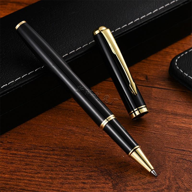 Black Gender-Neutral Pen, Business Gift Pen, Metal Signature Pen, Meeting Advertising Pen, Orb Pen, Fountain Pen