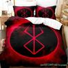 Set Biancheria da Letto Anime Berserk Stampato 3D per Camera da Letto Morbido Moderno Copriletto Confortevole Copripiumino per Bambini Coperta e Federa