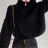 2025 New Women's Loose Japanese Style Half-Zip Cable Knit Turtleneck Sweater for Autumn and Winter